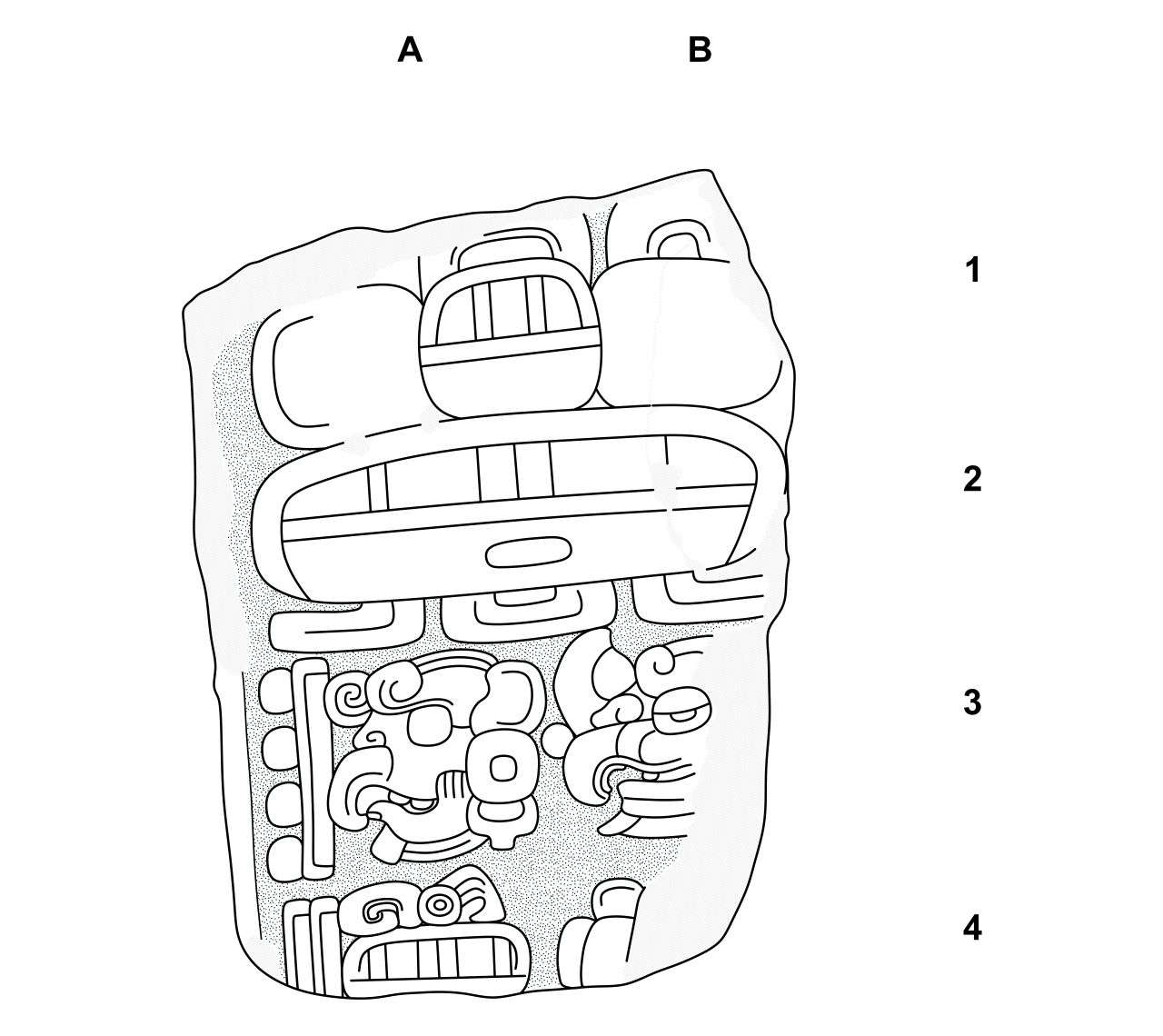 Copan, Stela 64, front, drawing