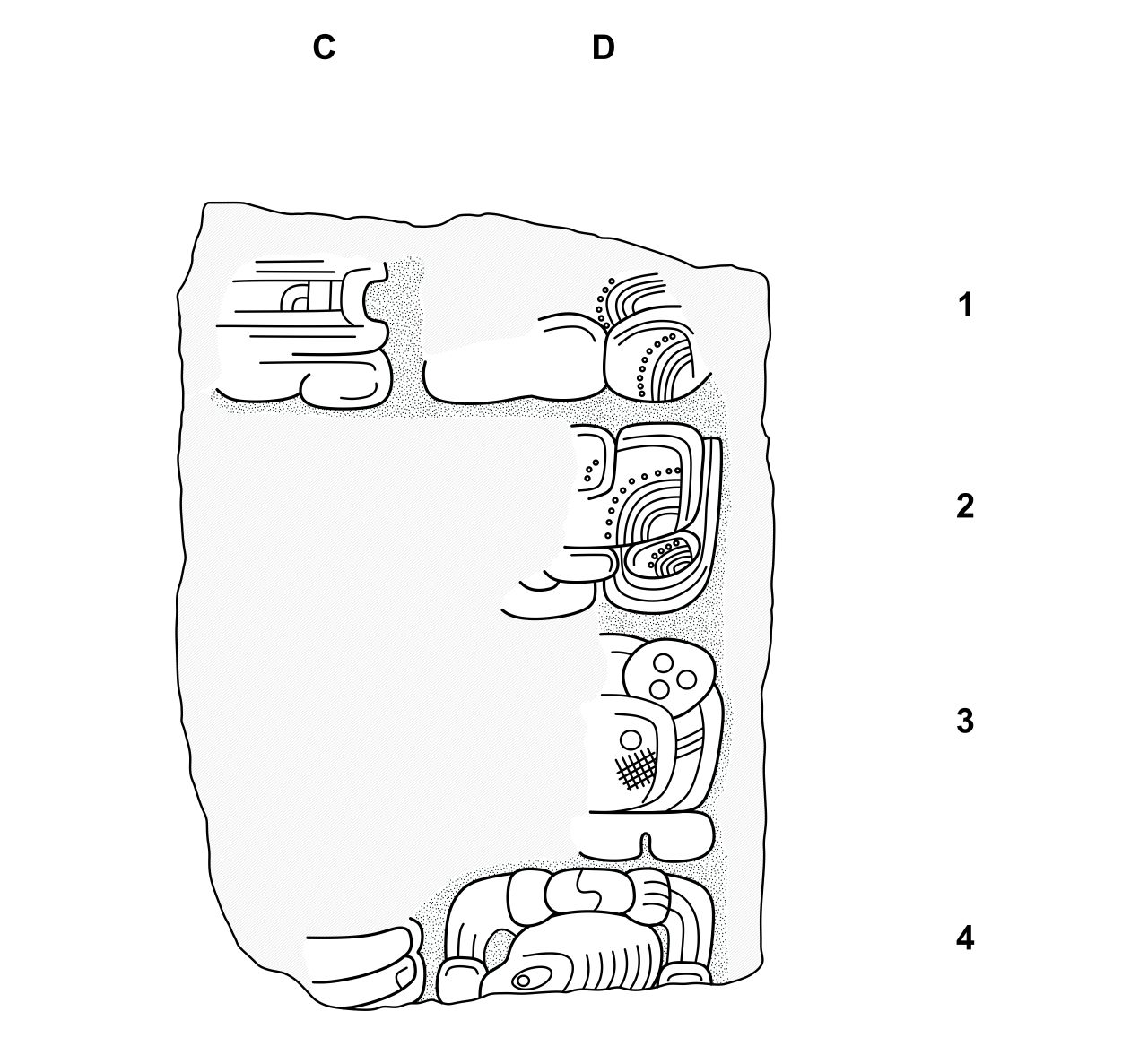 Copan, Stela 64, back, drawing